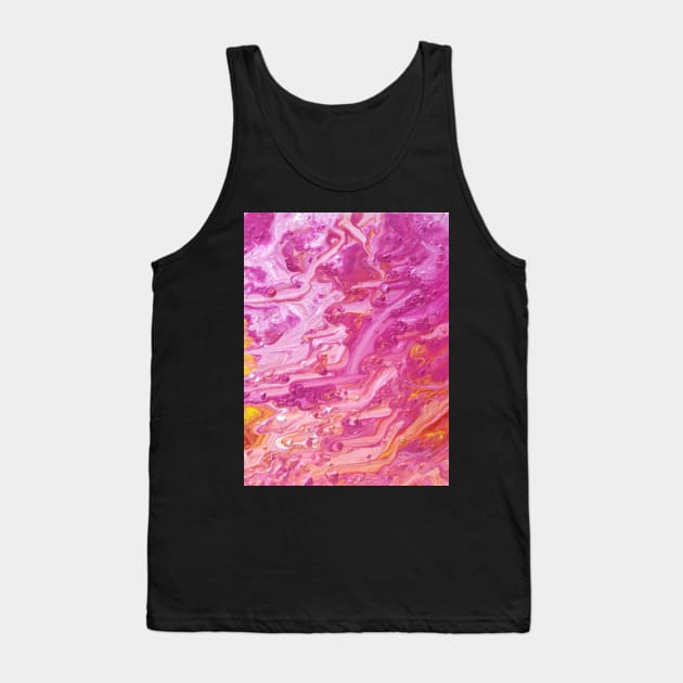 Sugar Sunset Acrylic Pour Painting Tank Top by dnacademic